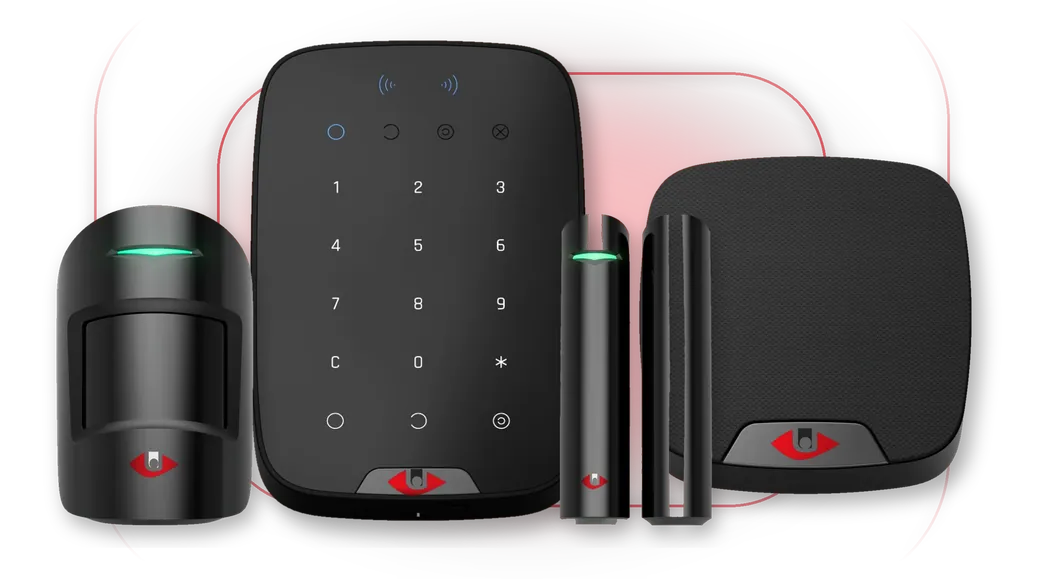 Alarme Secure : détecteur de mouvement, clavier, contact d'ouverture et sirène
